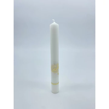 Gyertya díszített 7dkg esküvői d22mm, h200mm