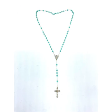 Rózsafüzér gyermek műanyag kerek szemű menta