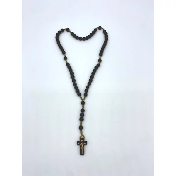 Rózsafüzér fa madzagos normál szemű barna