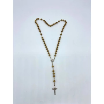 Rózsafüzér fa dróton Benedek kereszttel natúr