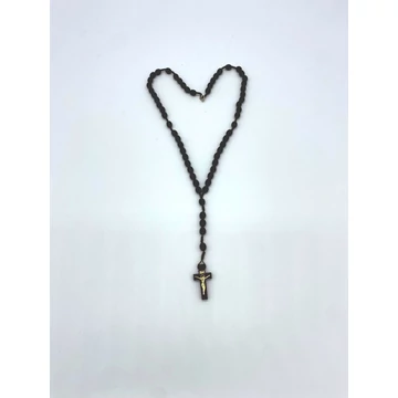 Rózsafüzér fa madzagos kapcsos bordó