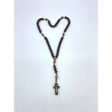 Rózsafüzér fa madzagos normál szemű bordó