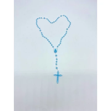 Rózsafüzér műanyag madzagon kék