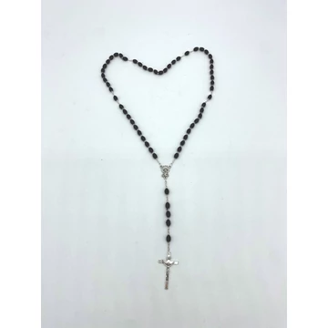 Rózsafüzér műanyag dróton fekete