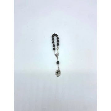 Rózsafüzér tized fa Szent Kristóf dróton kapcsos fekete