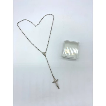 Rózsafüzér aranyozott cseh tokkal platina-átlátszó