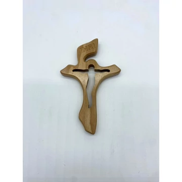 Feszület belül faragott 15cm natúr fali  012