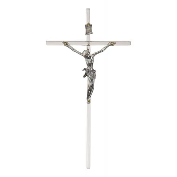 Réz feszület 15,5 * 8cm nikkelezett 01-061