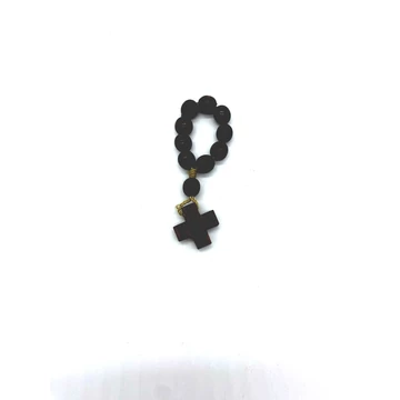 Rózsafüzér tized fa madzagos barna