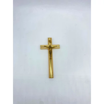 Feszület fali arany csíkkal 18cm fa