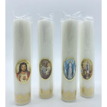 Gyertya díszített 50dkg általános matricával d50mm, h260mm