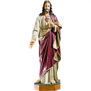 Szobor festett Jézus Szíve 100cm 109
