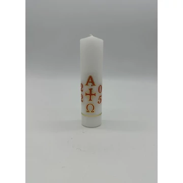 Gyertya díszített 20dkg húsvéti számos matricás Nagytuskó d40mm, h160mm