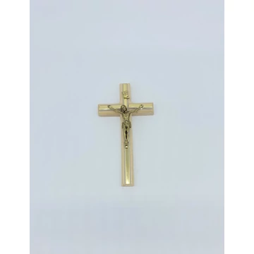 Feszület fali arany csíkkal 14cm fa