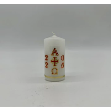 Gyertya díszített 10dkg húsvéti számos matricával Adventi d40mm, h85mm