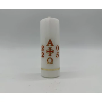 Gyertya díszített 15dkg húsvéti számos matricás Kistuskó d40mm, h110mm