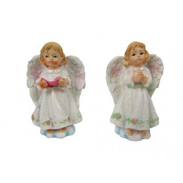 Angyalka  7 cm, fehér alul virágos ( 5504 )