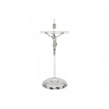 Réz feszület álló 16cm nikkelezett 02-010