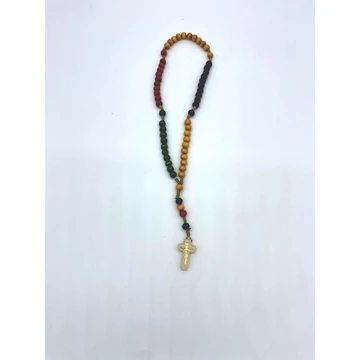 Rózsafüzér fa madzagos szines missziós