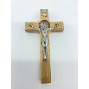 Feszület fali Benedek medállal 35cm natúr 050