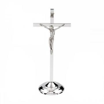 Réz feszület álló 30cm tradícionális NIKKEL 02-061