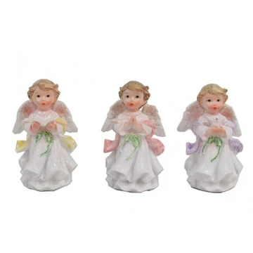 Angyalka fehér 10cm imádkozó, könyv,galamb   ( 0269 )