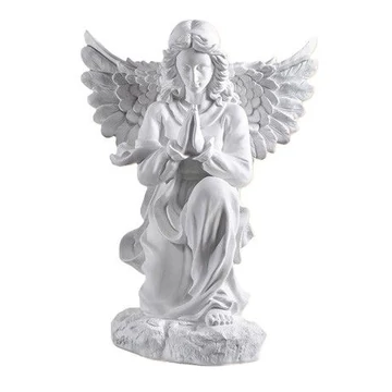 Szobor angyal fehér térdelő 51cm (908B)