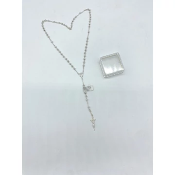 Rózsafüzér ezüst 4mm tokkal