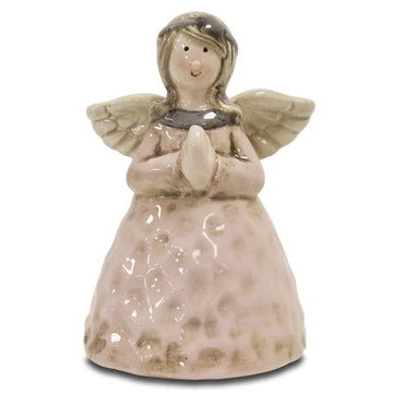 Angyalka kerámia mázas rózsaszín 9cm 110008