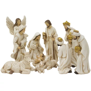 Betlehemi figurák bézs 11alakos 3,5-12,5x4-6,5x2-5cm 116058