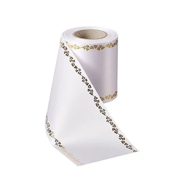 Koszorúszalag EDV szatén 100mm 25m mintás fehér