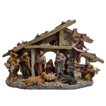 Betlehem házzal 10 alakos 39cm  9212