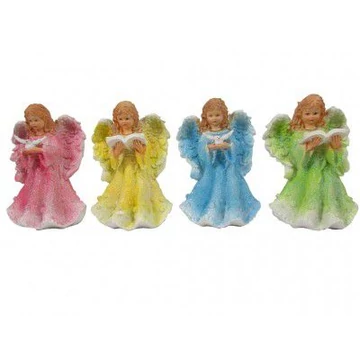 Angyal álló kezében könyv/galamb színes 25cm