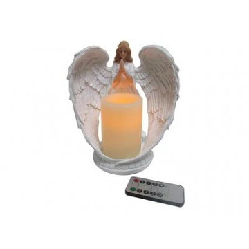 Angyal fehér 22,5cm műgyertyával (állítható fény) 3661