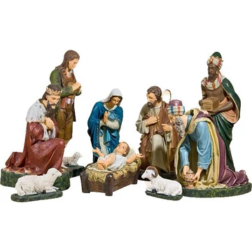 Szobor festett Betlehem 11 alakos 80cm 306