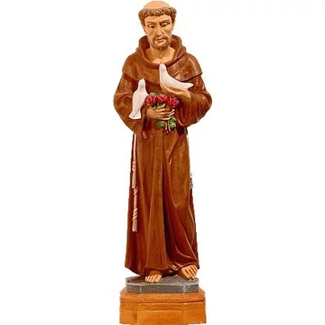 Szobor festett Szent Ferenc galambbal 50cm 806