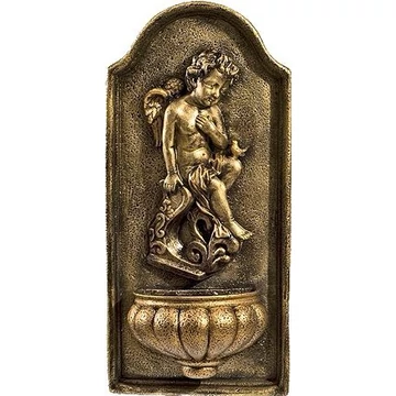 Szobor festett Szenteltvíztartó angyal dísszel  22x48cm 948