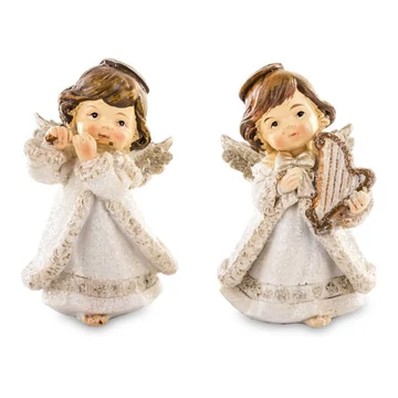 Angyal téli fehér álló hangszerrel 11cm 132377