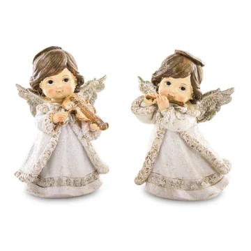 Angyal téli fehér álló hangszerrel 15cm 132406