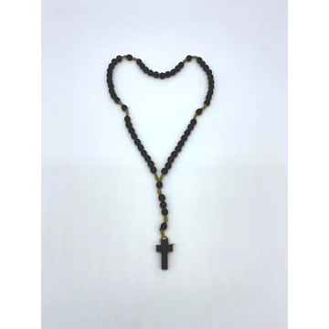 Rózsafüzér fa madzagos kis szemű barna