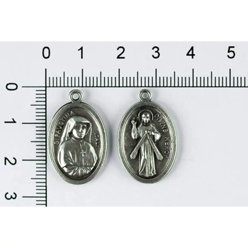 Érem Faustina/irgalmas Jézus 2,5cm