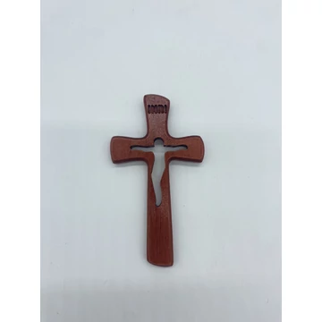 Feszület belül faragott 12cm bordó fali