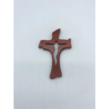 Feszület belül faragott 15cm bordó fali  012