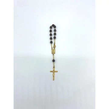 Rózsafüzér tized kristály 6mm arany-fekete cseh