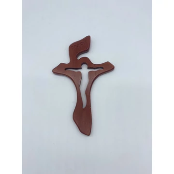 Feszület belül faragott 20cm bordó fali 016