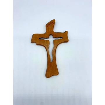 Feszület belül faragott 20cm barna fali 016