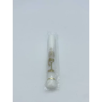 Gyertya díszített 7dkg-os elsőáldozói matricával d22mm, h200mm