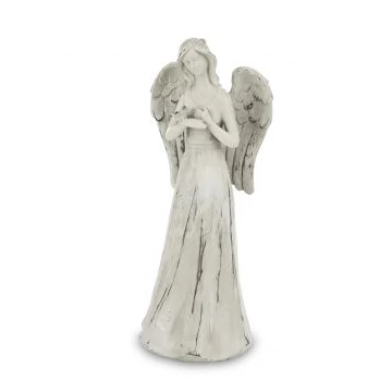 Angyal szürke kezén madár 42cm