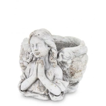 Angyalos kaspó szürke 13x13x16cm