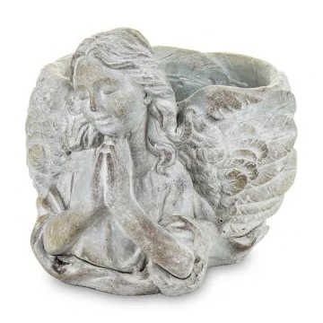 Angyalos kaspó szürke 16x16x20cm